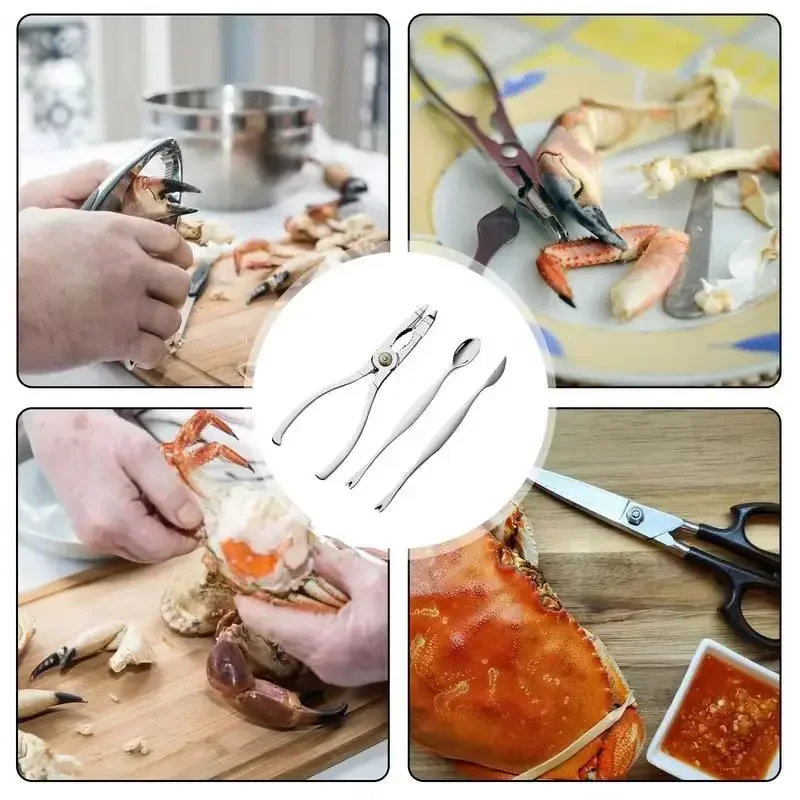 Набор из трех предметов для чистки крабов кухонные очистители нержавеющей стали