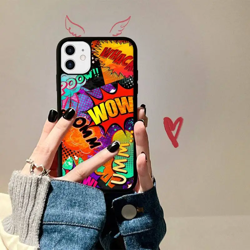 Anime Graffiti Phone Case Silicone PC+TPU Case For iPhone 14 11 12 13 Pro Max 8 7 6 Plus X XR Hard Fundas