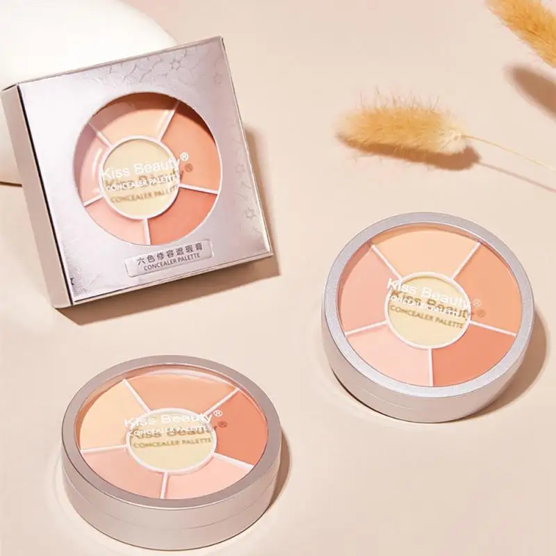 

KISS BEAUTY 6 Colors Concealer Palette Face Spots Dark Eye Circles Foundation Cream Moisturizing Face Whitening Concealer