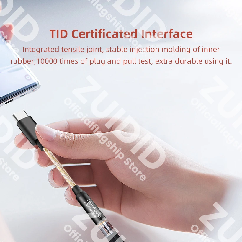Фото Аудиоадаптер Hi-Res с USB Type C на 3,5 мм, 32 бит, 384 кГц №3