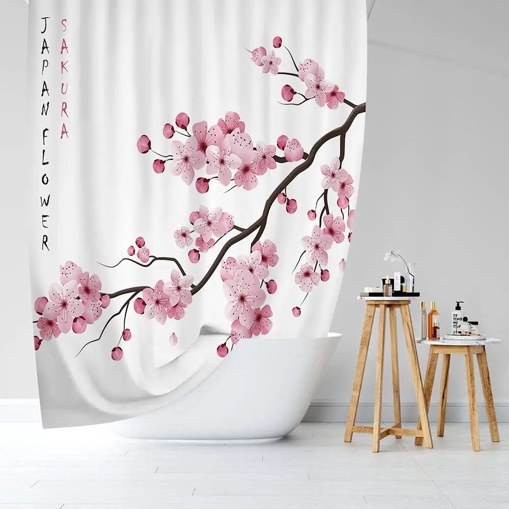 Японская цветочная душевая занавеска с цветочным рисунком азиатская японская