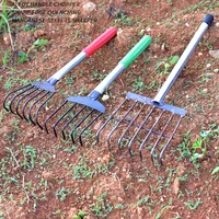 garden four rake teeth high carbon steel catch the sea planing soil household outdoor weeds gardening tools