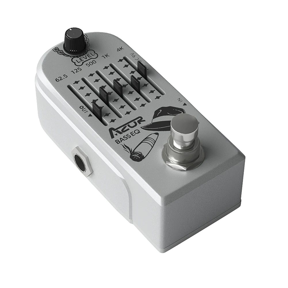 

AZOR AP-323 5 частотных полос басов гитара с эквалайзером педаль эффектов алюминиевый сплав металлический корпус уровень 62,5 Гц 125 Гц 1 кГц 4 кГц