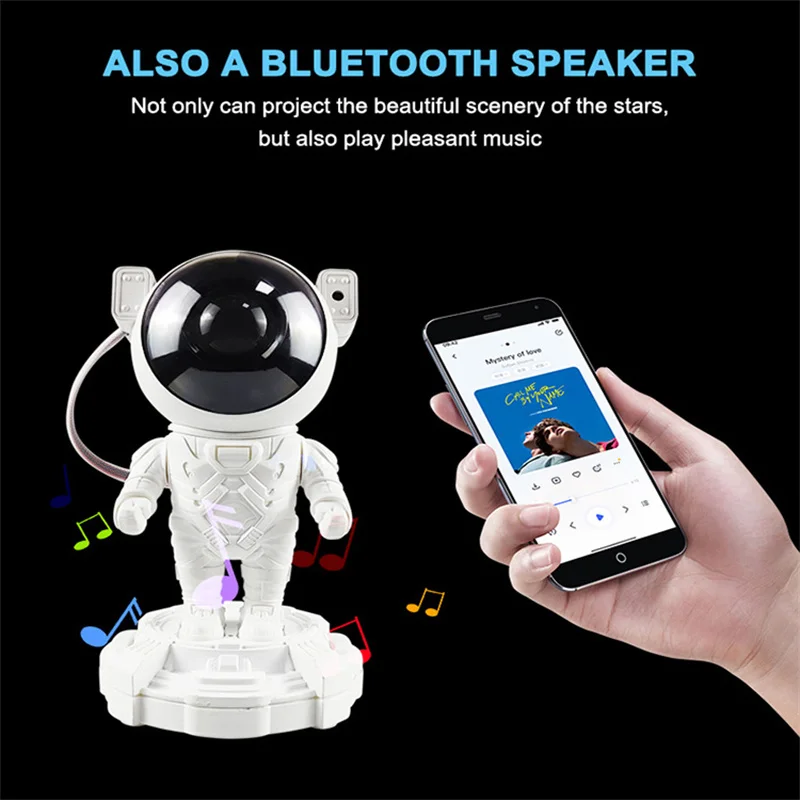 

Astronaut LED Projector Night Light Galaxy Starry Star Night Lamp Home Room Decor Luminaires With Music Bluetooth Speaker Gifts