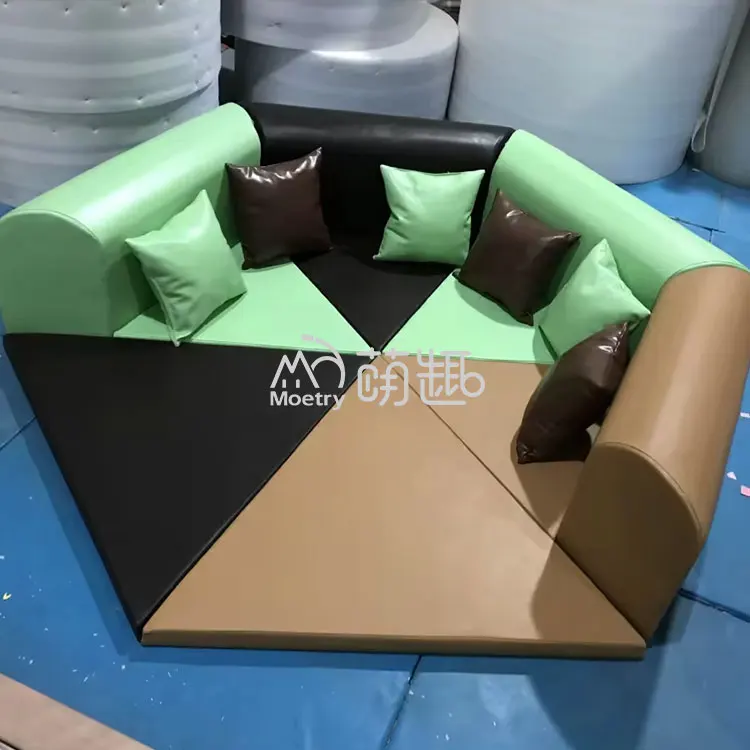 Фото Мягкий модульный коврик-уголок Moetry Natural Color Hexagonal для чтения с подушкой, для детей, для детского сада, класса, игровой мебели №5