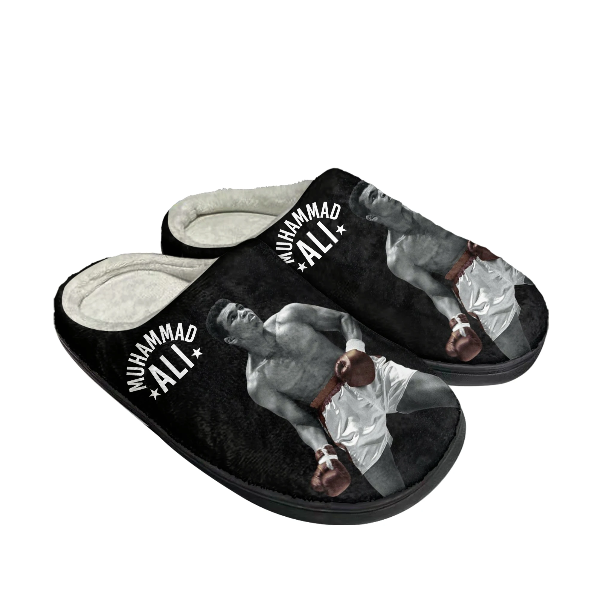 

Muhammad Ali Legendary Boxer Boxing Champ Home Cotton Slippers Mens Womens Plush Bedroom Casual Keep Warm Shoes Customized Shoe