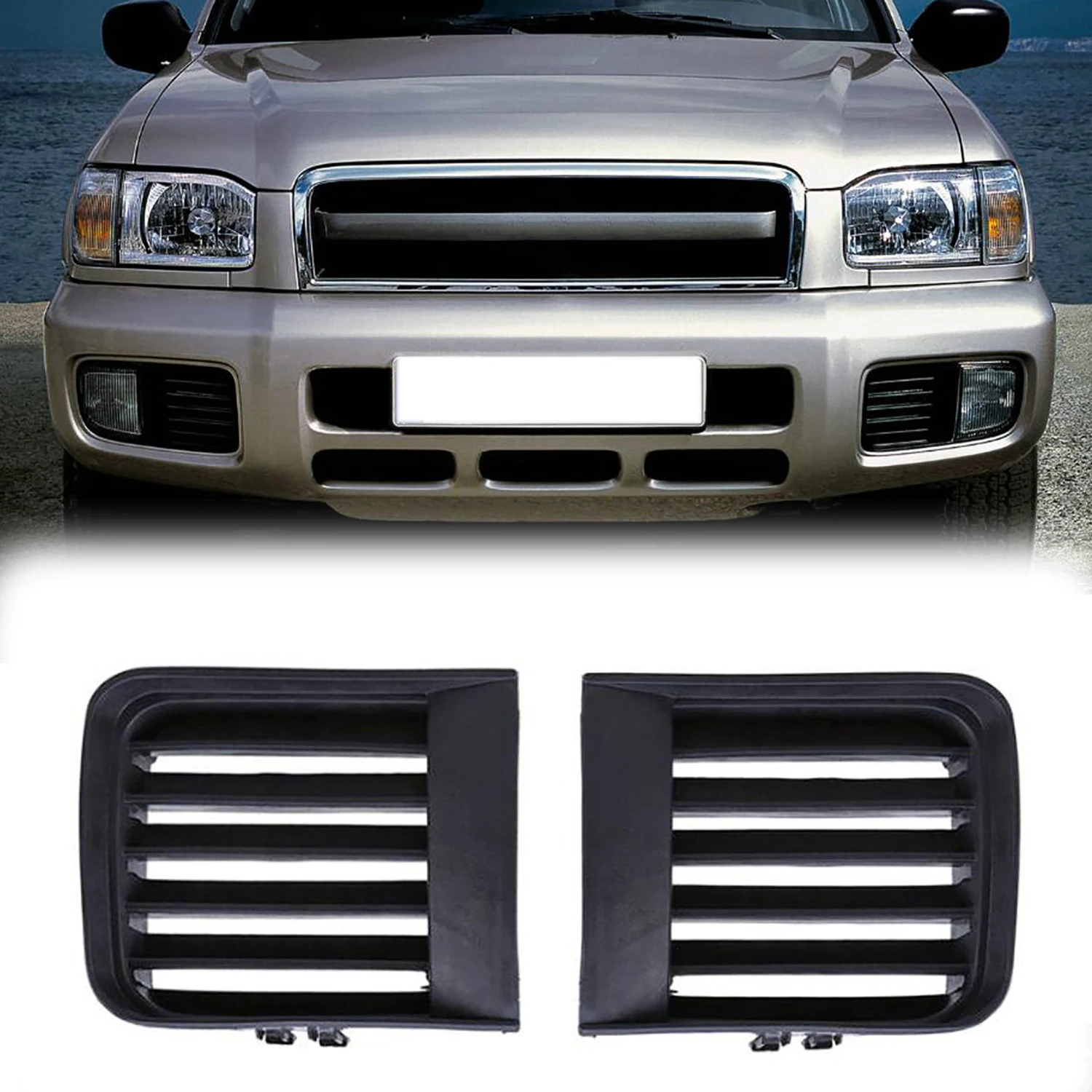2 шт./компл. передний бампер противотуманная фара гриль крышка для Nissan Pathfinder R50