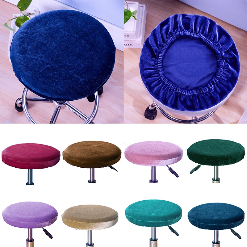 

Round Stool Cover Silver Fox Chair Cover Solid Thickened Stool Cover Round Swivel Chair Cover Stool Cover Thick Soft Comfortable