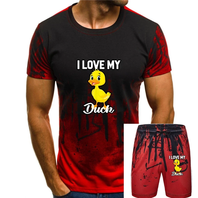 

Футболка с надписью «I Love My Duck Lovely Duck»