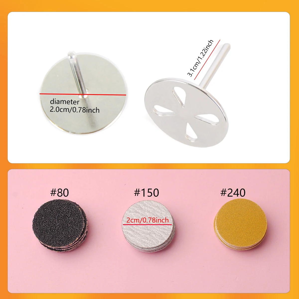 Сменная шлифовальная бумага для удаления кутикулы и мозолей на ногах 20 мм