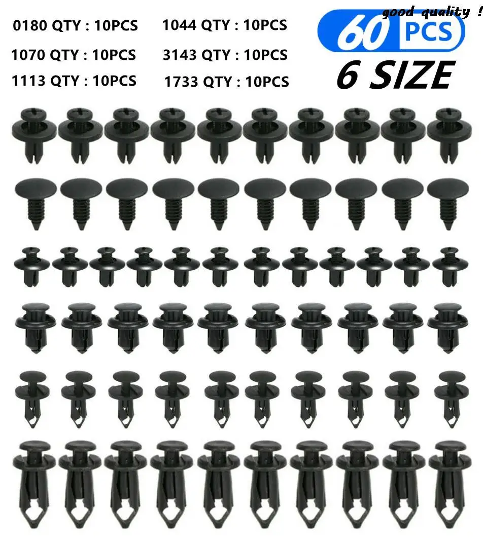 

6 Size 60Pcs Auto Fastener Clips for Kia Sportage Ceed Sorento Cerato Forte 2018 2019 2020
