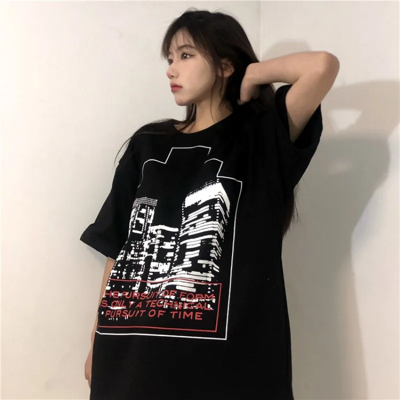 

CAVEMPT CAV EMPT CE ZIGGURAT PRINT Cartoon Skyscraper Men's And Women's Short Sleeved T-shirts