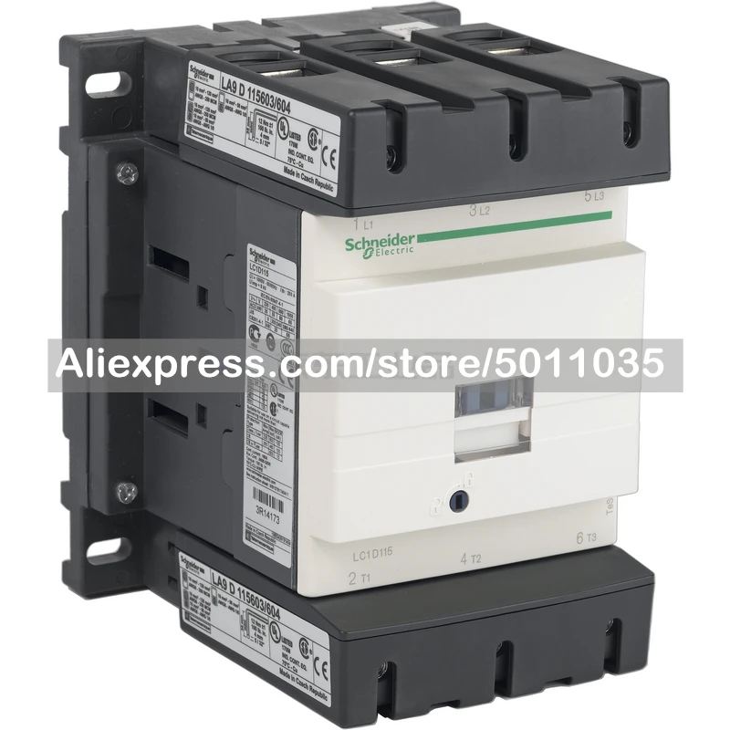 

LC1D11500M7C Schneider Electric domestic TeSys D series three-pole AC contactor, 115A, 220V, 50/60Hz; LC1D11500M7C