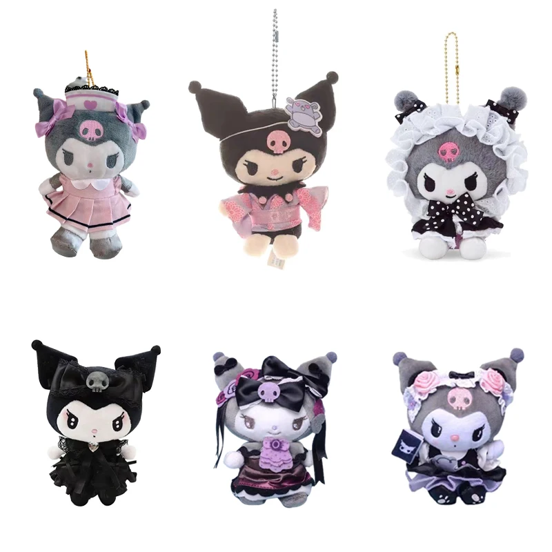 

Sanrio Kawaii плюшевый брелок-подвеска Kuromi, мультяшная горничная, глаза любви, высокое качество, милая универсальная сумка для девушек, украшение