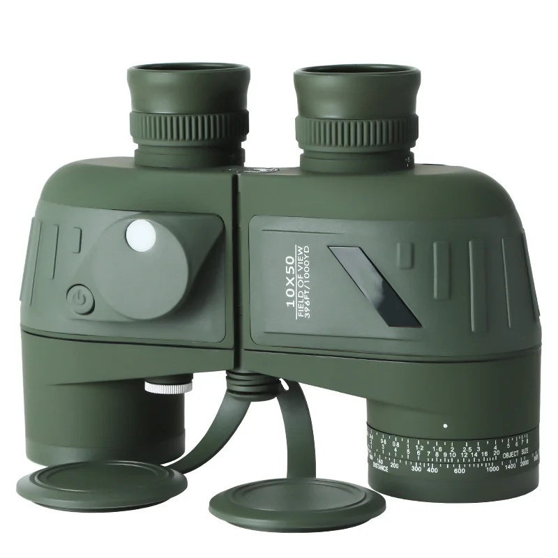 

HD 10X50 высокомощный бинокль с дальномерным компасом для охоты на лодке наблюдение за птицами азот плавающий водонепроницаемый