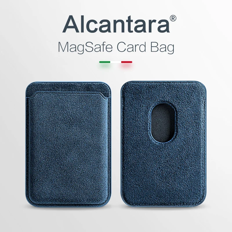 

Кошелек из алькантары с магнитной сумкой для карт MagSafe для iPhone 12 12Pro 12Pro MAX 12Mini, задняя крышка, держатель для карт