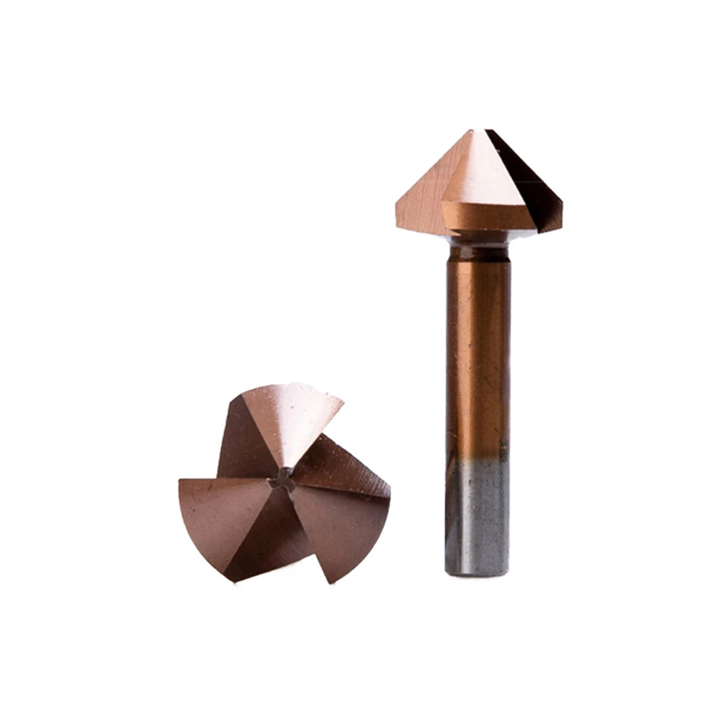 Yiqianyuan 3-флейный фрезерный станок для фаски на 90 градусов M35 кобальтовое сверло с зенковкой для металлообработки из нержавеющей стали, снятия заусенцев, расширения