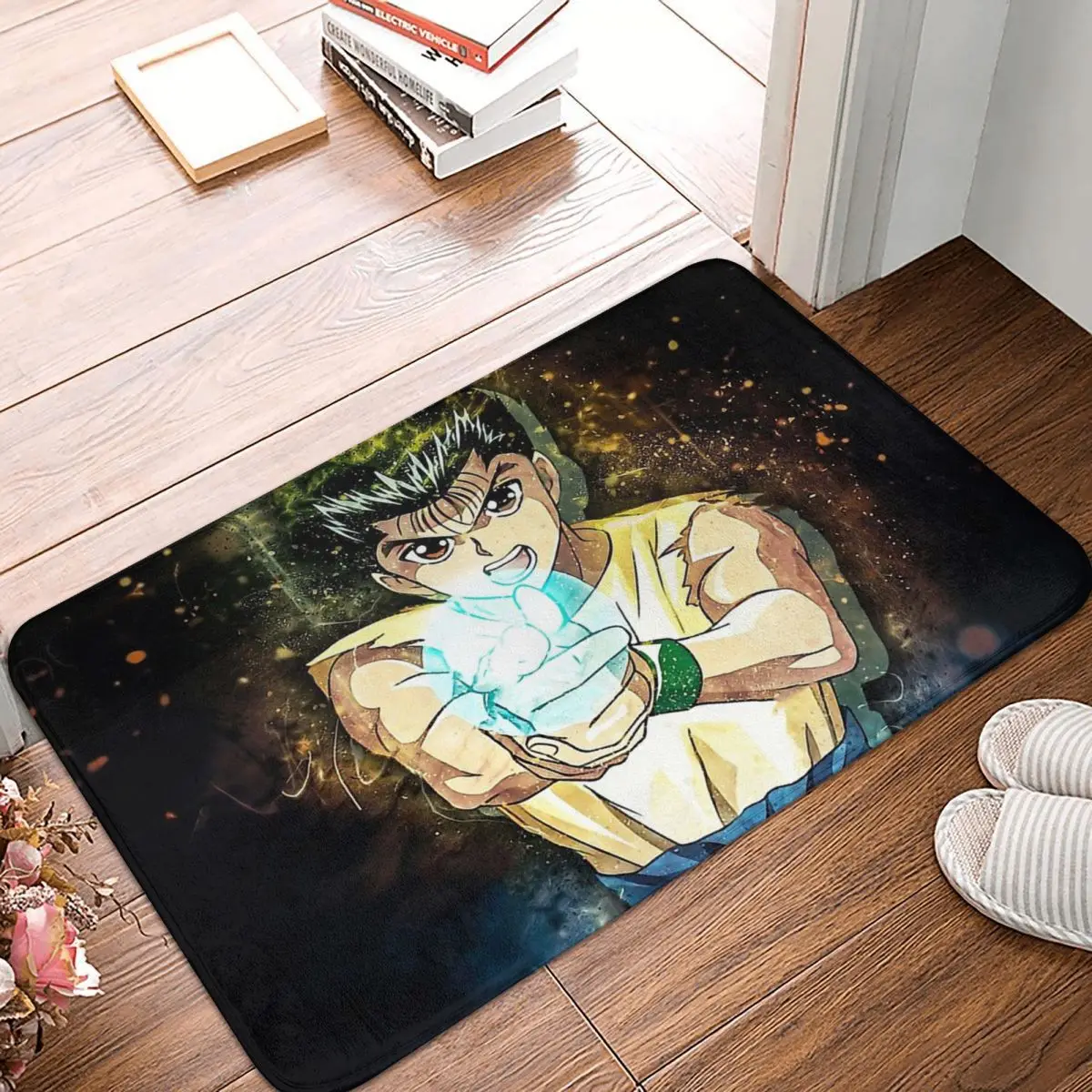 

Yusuke Urameshi Essential Non-slip Doormat Bath MatYu Yu Hakusho Blood Fighting Anime Balcony Carpet Entrance Door Rug Bedroom