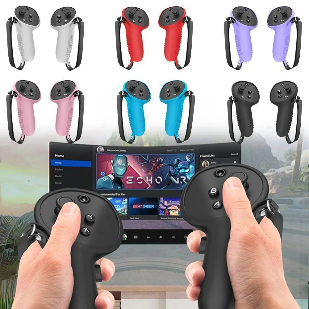 

Силиконовый контроллер, полная защита, все включено, рукоятка, оболочка, противоударный ремень для Meta Quest P S5Q9