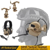 tactical headset with helmet rail adapter military communication sound pickupnoise reduction headphone airsoft accessories
