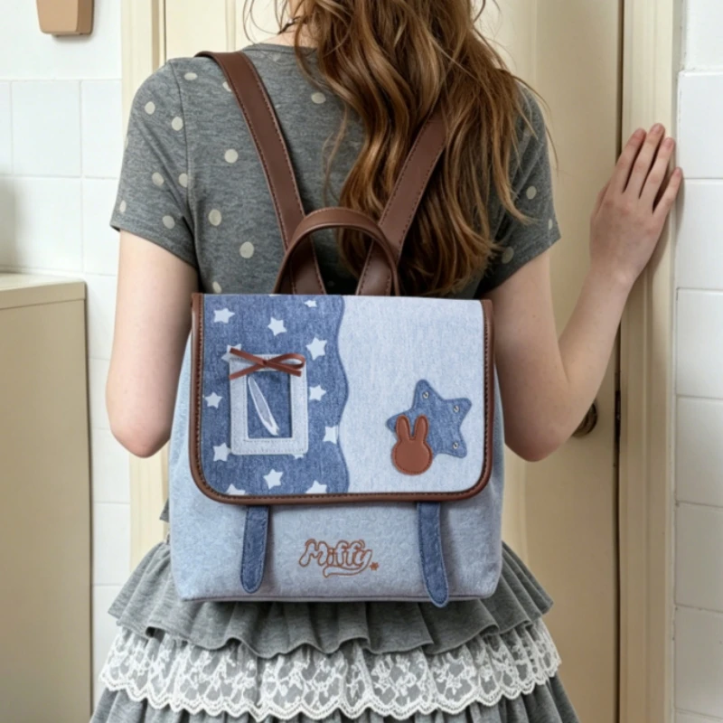 Фото Сумка через плечо Miffy 25,5*25*25 см, джинсовый рюкзак, серия Kawaii Miffy, высококачественная сумка №4