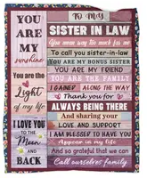 to Sister in Law Throw Blanket Birthday Gifts Ultra-Soft Micro Fleece Blankets for Bed Couch Travel Beach