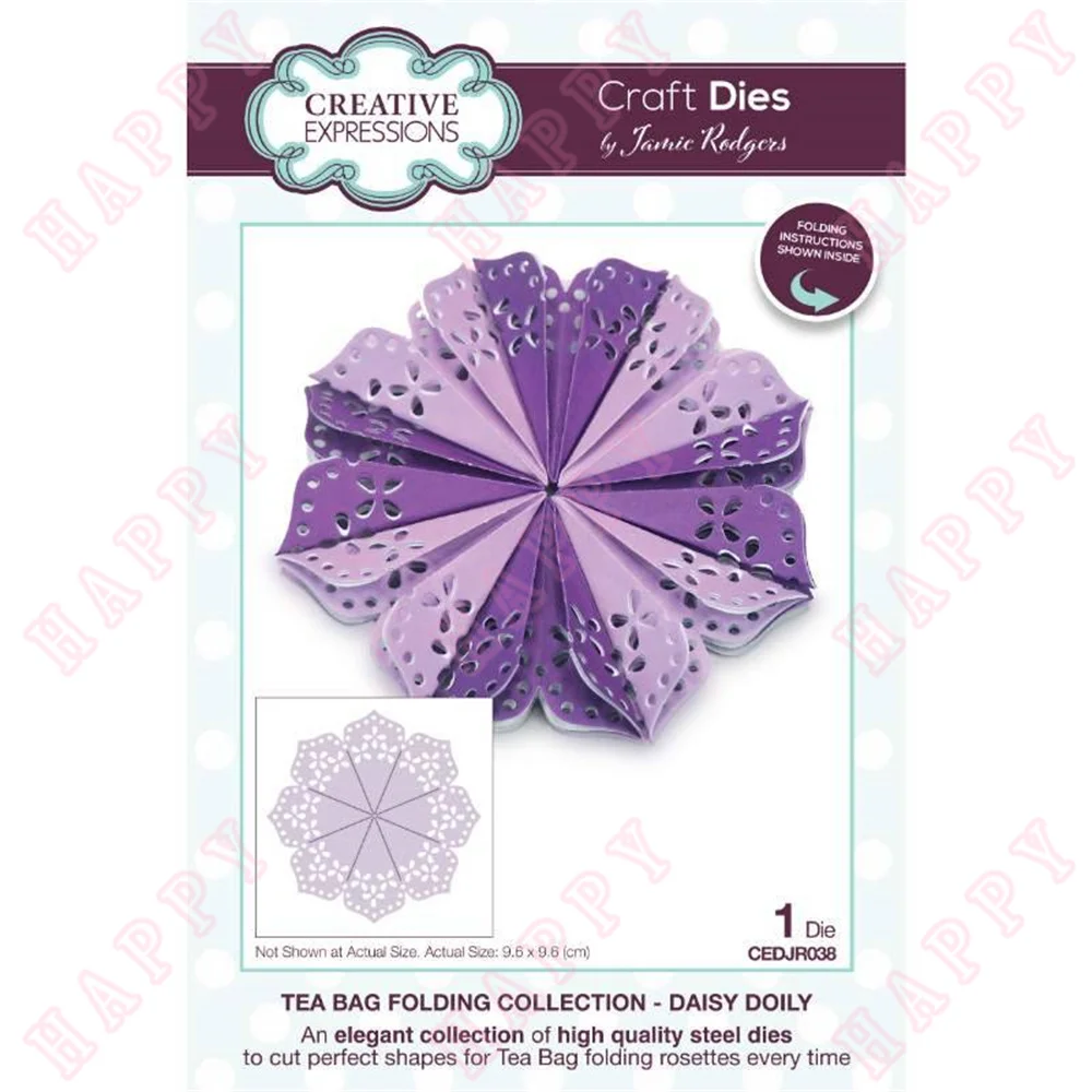 

New Tea Bag Folding Daisy Doily Craft Die Metal Cutting Dies Diy Scrapbooking Diary Bookmark Photo Embossing Diy Paper Card Mold
