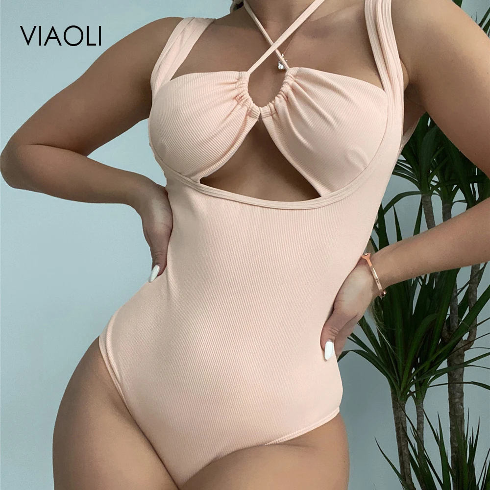 

Женское сексуальное боди, цельный купальный костюм, однотонная одежда для плавания, бикини с перекрестной спиной, купальный костюм, пляжная...