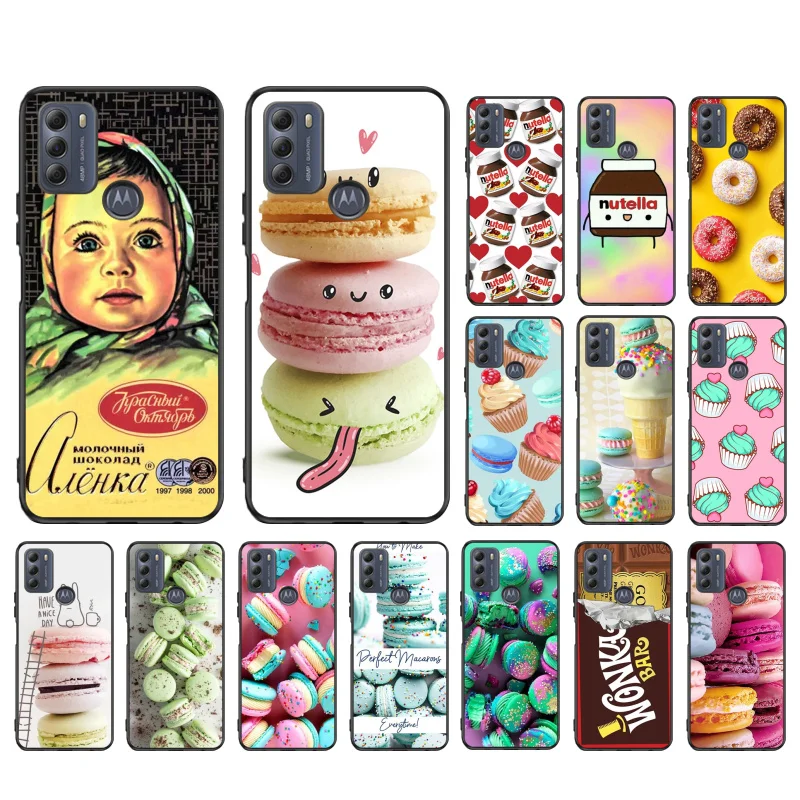 

Dessert Donut Macaron Phone Case for Motorola Moto Edge 20 Pro Edge 20 Lite E7 Power E40 E20 One Action G10 G Play G8 G9 G60 G50