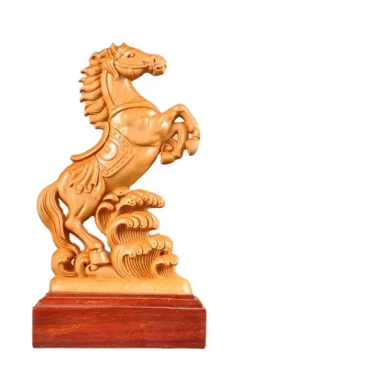 Статуя лошадь из кипариса QIANFANEIVES