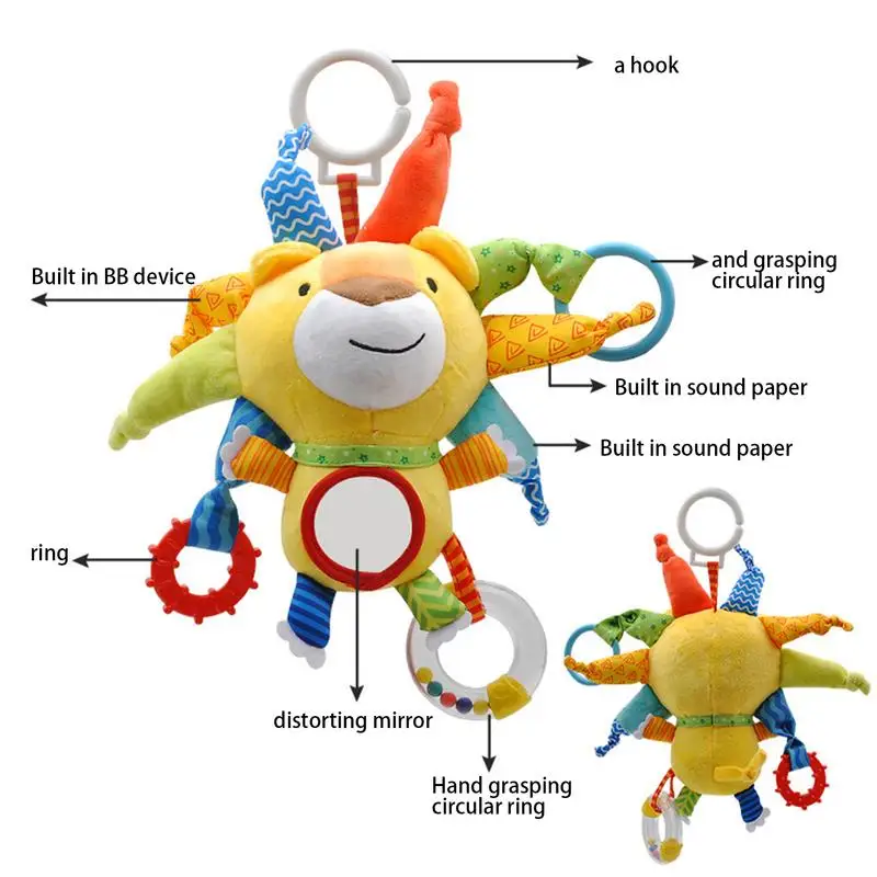 Игрушка игрушечная плюшевая в форме льва для детей 0-3 лет