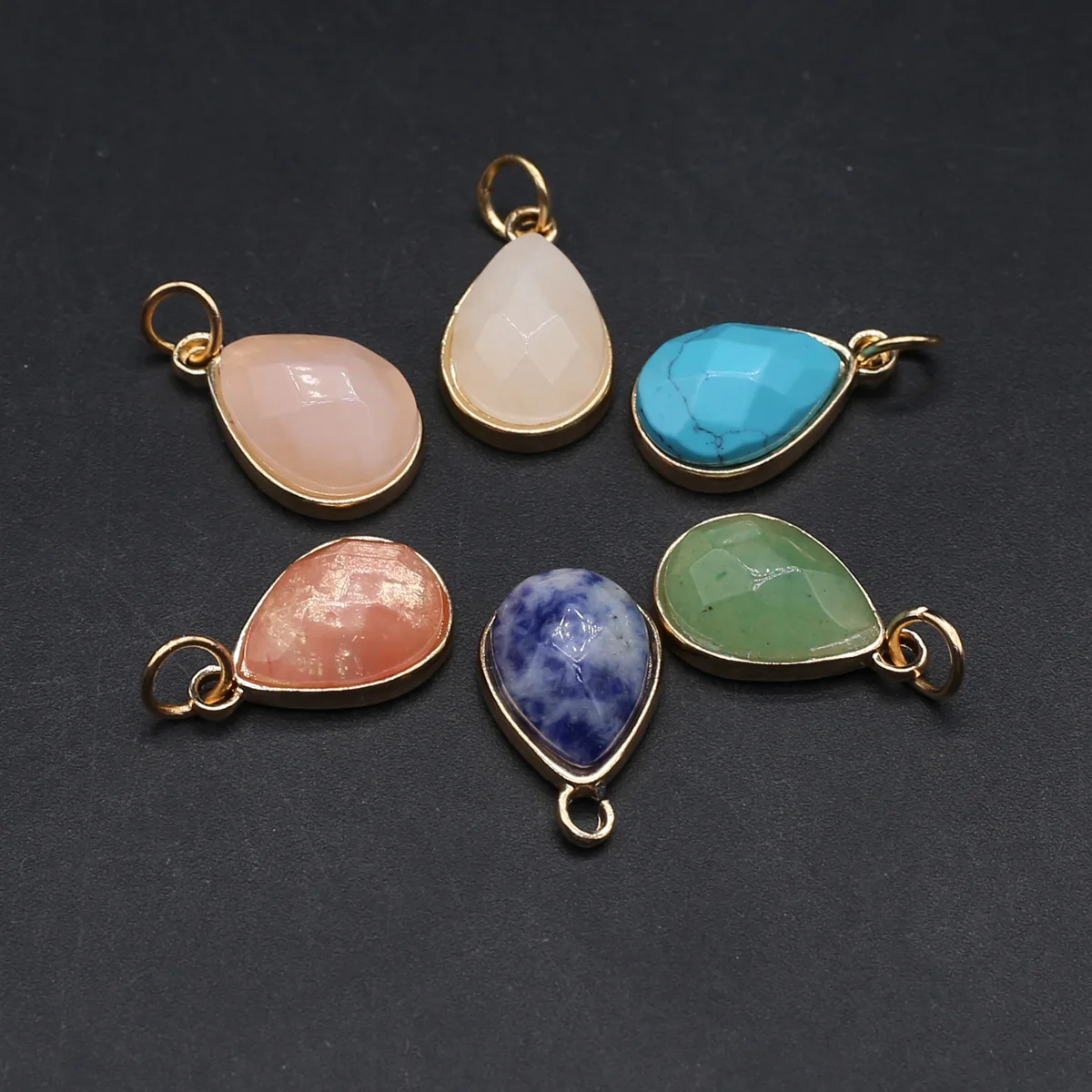 

Natural Rose Quartzs Pendant Charms Water Drop Shape Natural Green Aventurine Pendant for Making DIY Jewelry Necklace 12×19mm