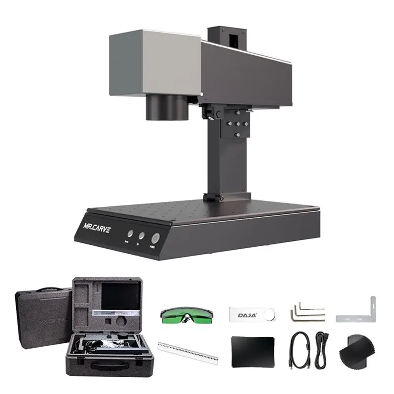 

Металлическая лазерная гравировальная машина DAJA Mr Carve M1 Pro, лазерная машина для резьбы, бирка для собак, машина для лазерной резки ювелирных изделий с вращающимся роликом