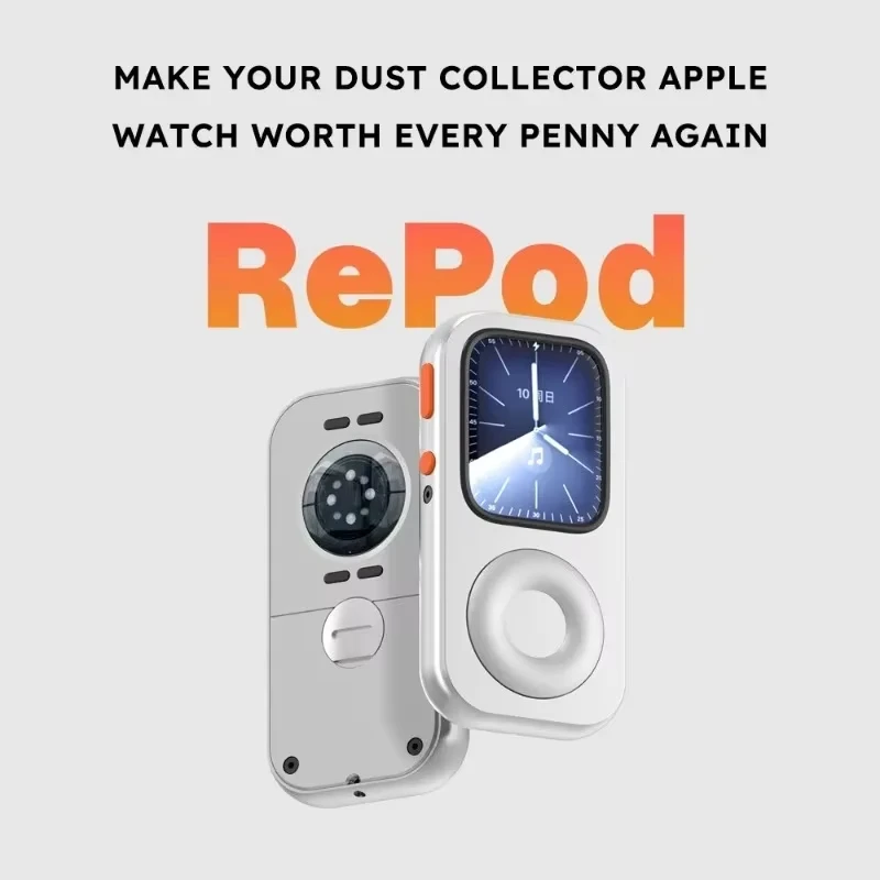 Фото Защитный чехол RePod 44 мм из алюминия с ЧПУ для Apple Watch Series 10/9/8/7/6 в стиле Retro Pod, совместим с моделями 45/44/41/40 мм №2