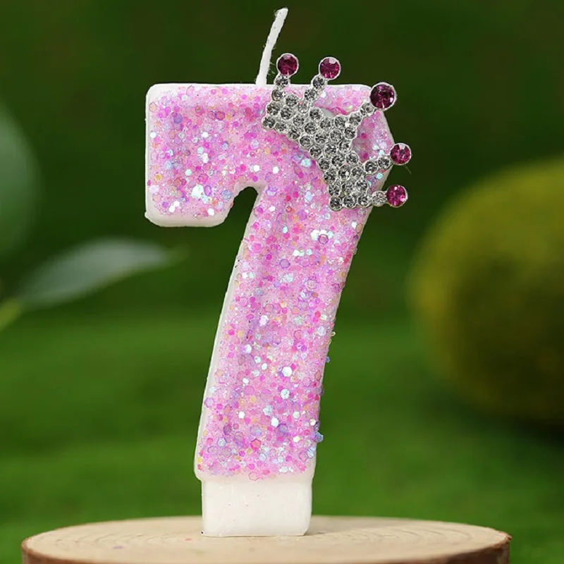 Мини-свеча с розовым номером товары для вечеринок девочек на день рождения