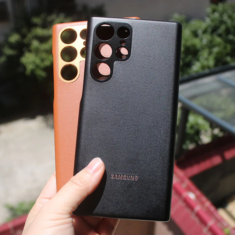 

Чехол для Samsung Galaxy S22 ультра, высококачественный кожаный чехол для S22Ultra S22 Plus S22 + S22, полноразмерный защитный чехол для объектива и коробка