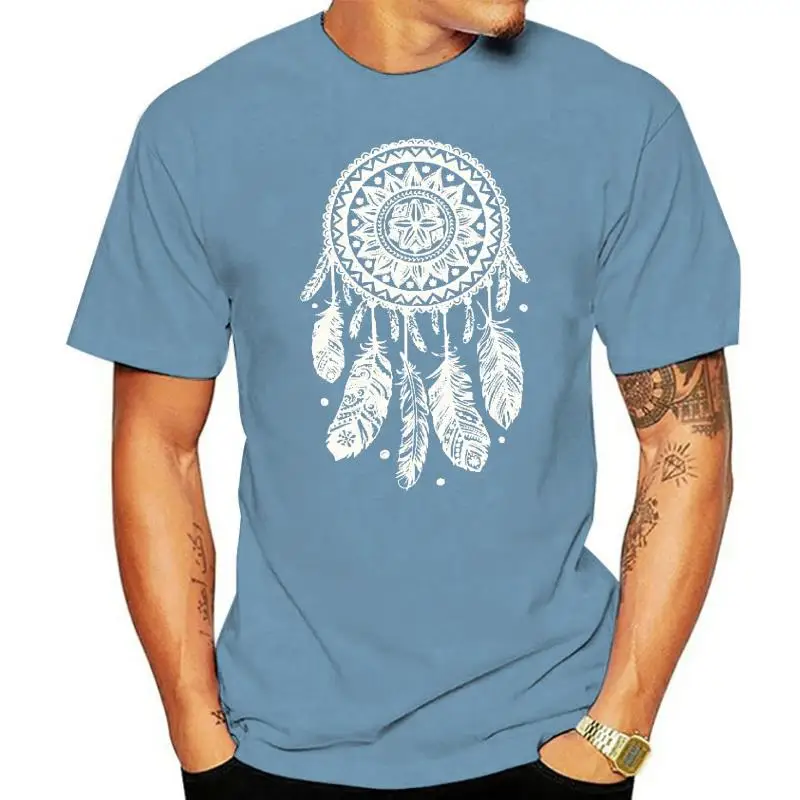 

New Pure T Shirt Dream Catcher White Native Pride American Spirit Feathers Ethnic Crew Neck Men Short Sleeve Office Tee