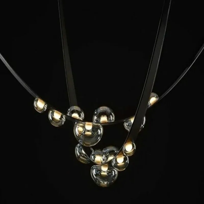 

Простой современный светодиодный подвесной светильник, креативная кожаная лампа в виде островка для столовой, дизайнерский скандинавский ...