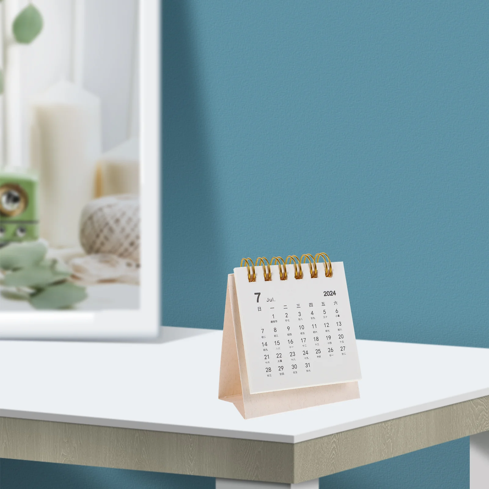 

Настольная подставка для ежемесячных записей для офиса, удобный стол 2024, маленькие календари из белой бумаги