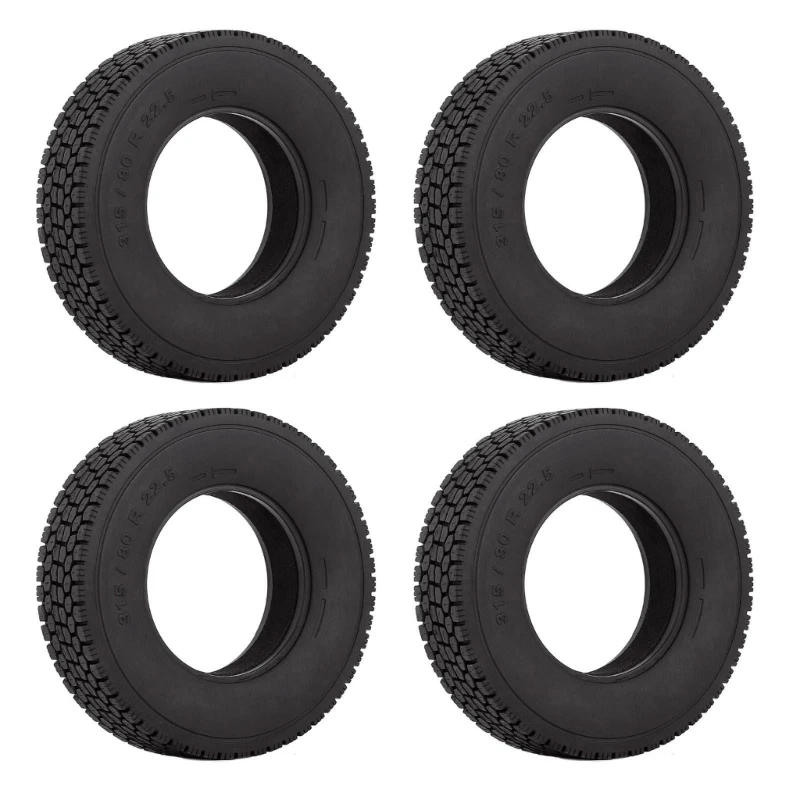 

N80C RC Tires 4Pcs RC Rubber Tyre Set Wear-Resistant Wheel Tires 20mm Width for 1:14 Tractor RC Car Truck Trailor