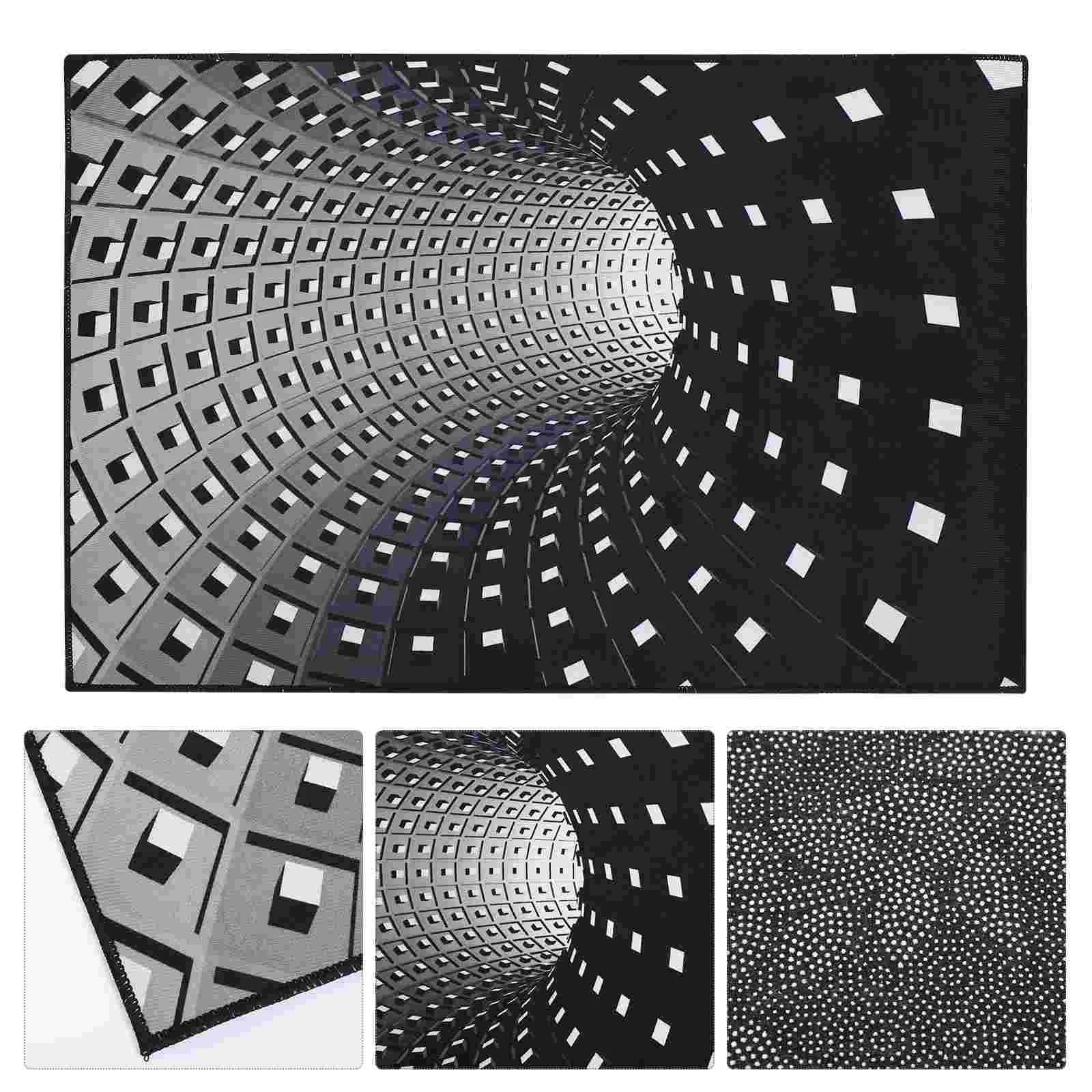 

Rug Illusion 3D Mat Carpet Optical Rugs Floor Visual Doormat Area Entrance Bathroom Non Door Ground Trippy Skid Bath Hole Throw