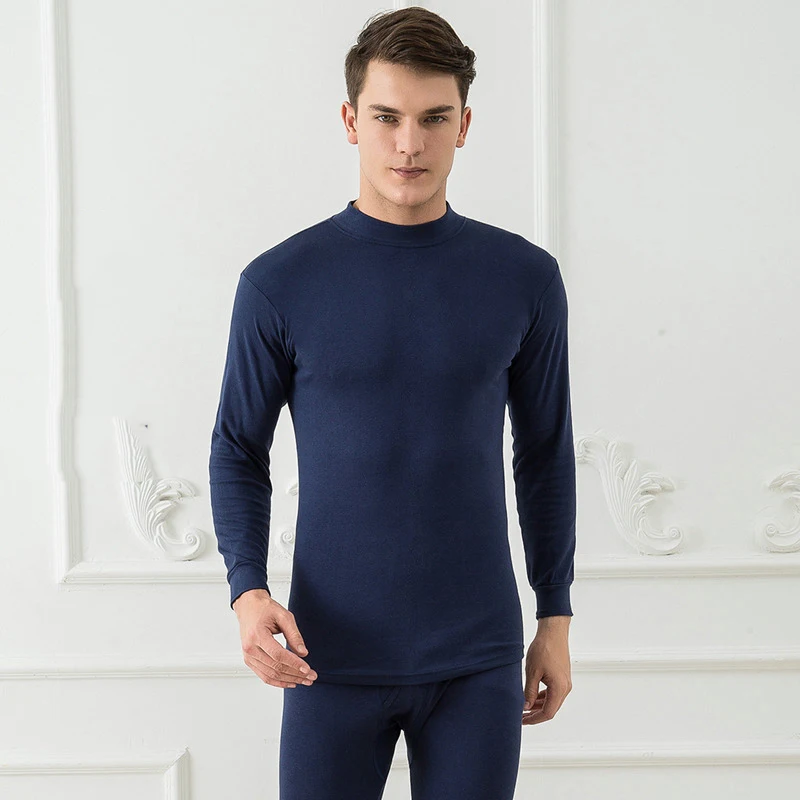 Men Thermal Underwear Set Cotton Long Johns Mens Autumn Winter Thermal Long Sleeve Tops+Pants 2Pcs/Set Keep Warm Thermo Clothing