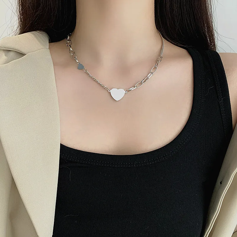 

Unisex Harajuku Gothic Punk Titanium Steel Heart Pendant Chain Necklace For Women Men Egirl Party Accessory Fashion Jewelry