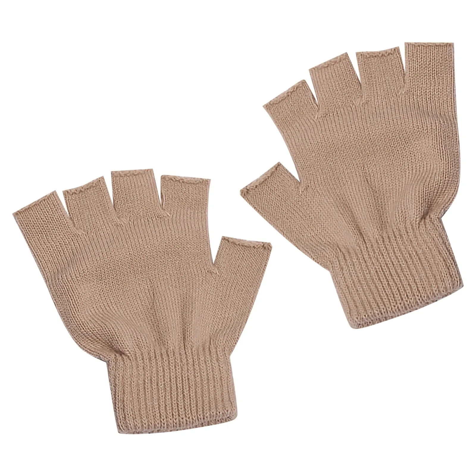 

Women Men Winter Warm Knitted Fingerless Half Finger Gloves Knit Mitten