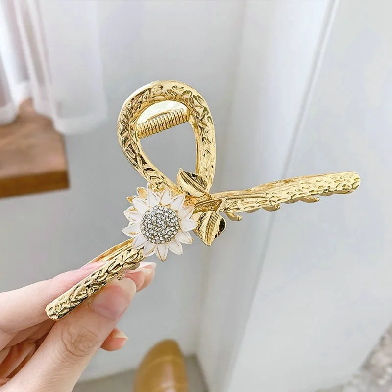 

Новинка, заколка для волос в виде подсолнуха золотого цвета, Маргаритка, краб, заколка для волос 2022, животное, аксессуары для волос