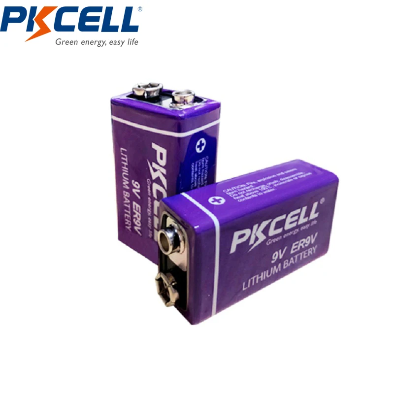 

1Pcs PKCELL ER9V 1200mAh 9V Li-SOCl2 Lithium Batteries Bateria For Smoke Alarm Lithium-ion Battery 6LR61 6F22 Oil Exploration