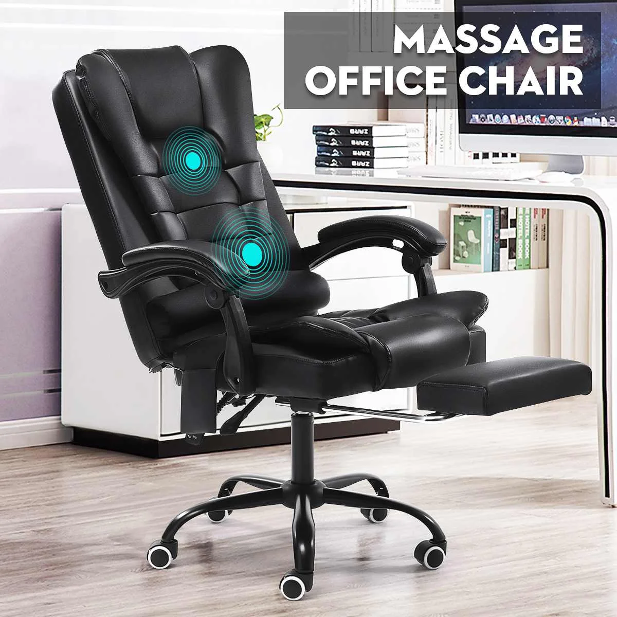 Reclining High Back Chair Big Tall Leather Ergonomic Swivel 