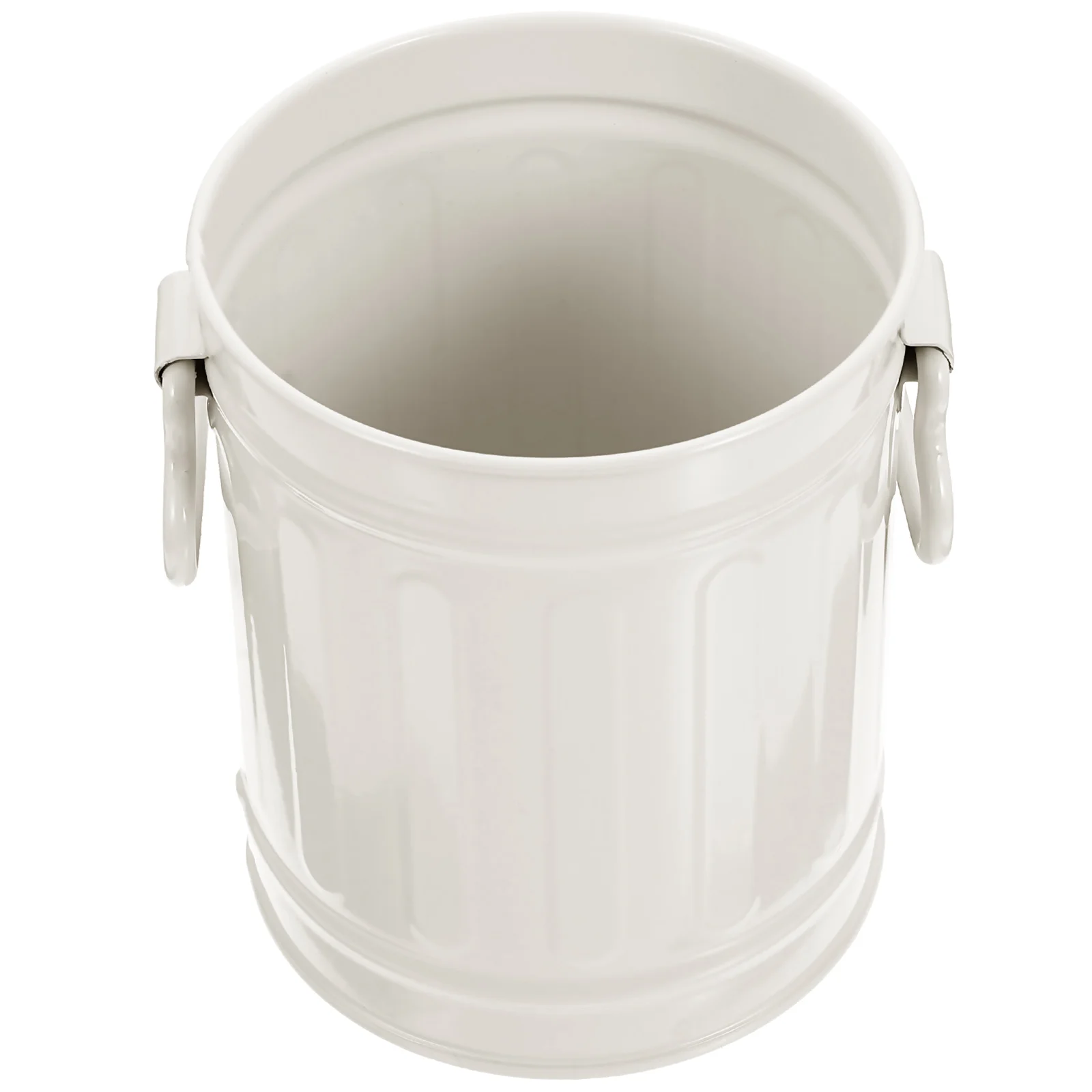 

Trash Can Holder Pen Bin Mini Desk Metal Container Storage Bucket Garbage Waste Brush Iron Galvanized Pot Countertop Office