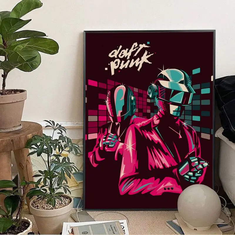 Daft Punk Classic Anime Poster Kraft Paper Sticker Home Bar Cafe Nordic Home Decor images - 6