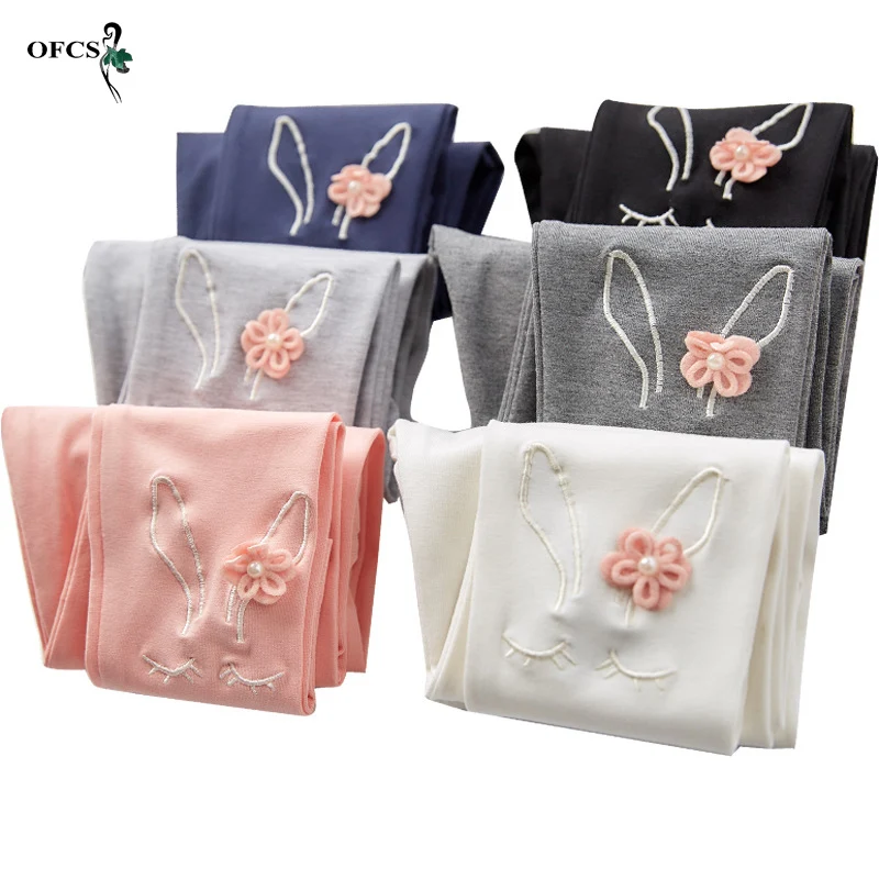 

New Fashion Girls Kids Pants Autumn Children' Leggings Cotton Velvet Elastic Waist Soft Legging For 2-10Years Bottoming Trousers